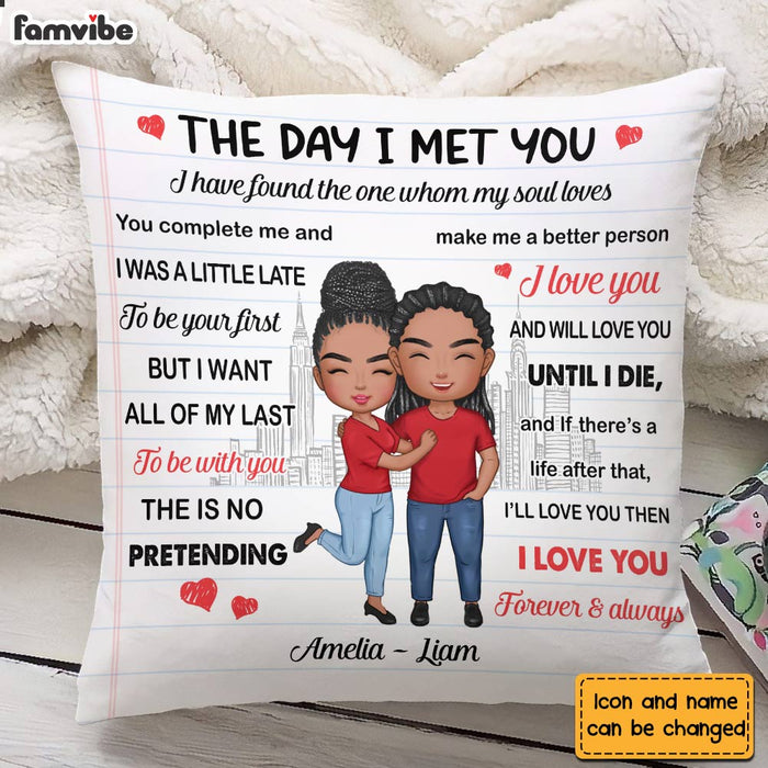 Personalized Couple The Day Pillow JL217 23O28 1