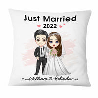 Personalized Newlyweds Just Married Pillow JL219 23O47 thumb 1