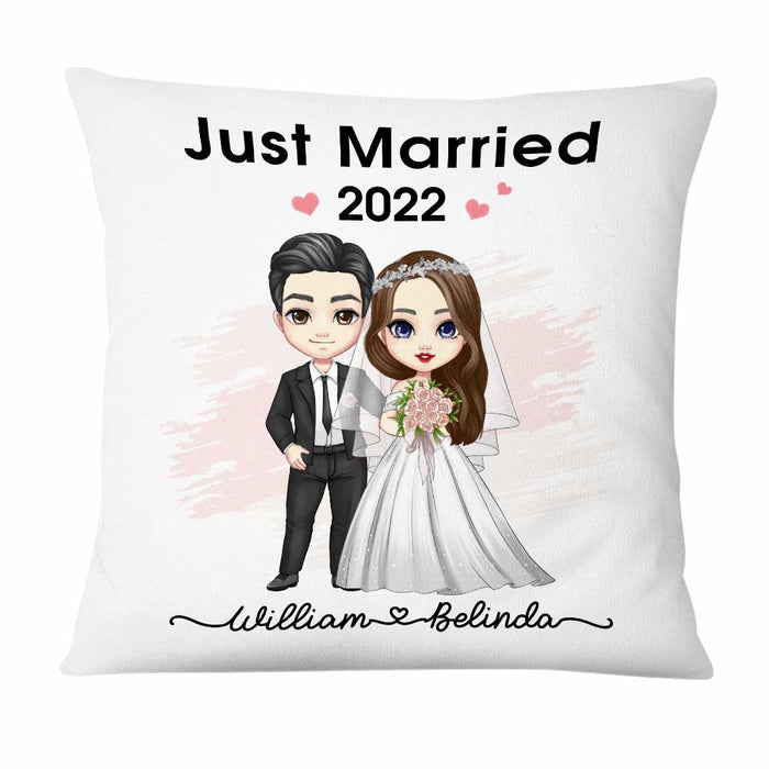 Personalized Newlyweds Just Married Pillow JL219 23O47 1