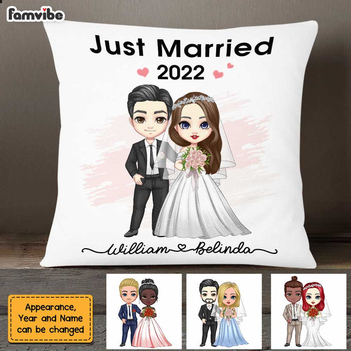 Personalized Newlyweds Just Married Pillow JL219 23O47 1