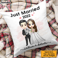 Personalized Newlyweds Just Married Pillow JL219 23O47 thumb 1