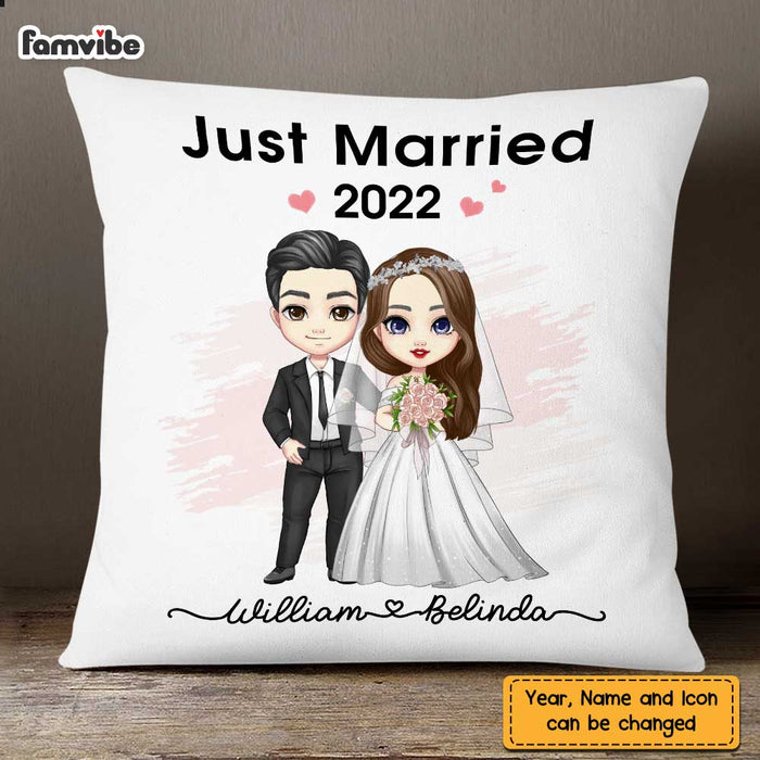 Personalized Newlyweds Just Married Pillow JL219 23O47 1