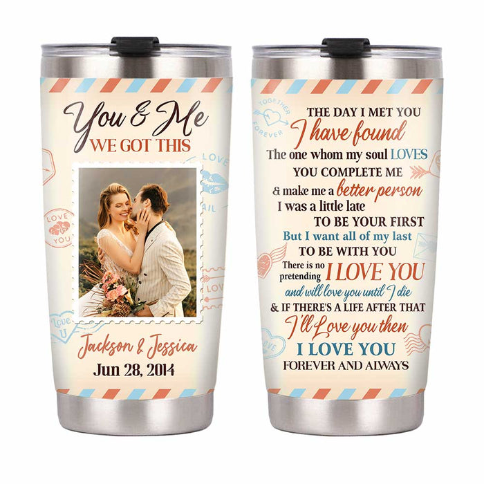 Personalized Couple Photo Love Letter Steel Tumbler JL218 30O31 1