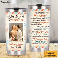 Personalized Couple Photo Love Letter Steel Tumbler JL218 30O31 thumb 1