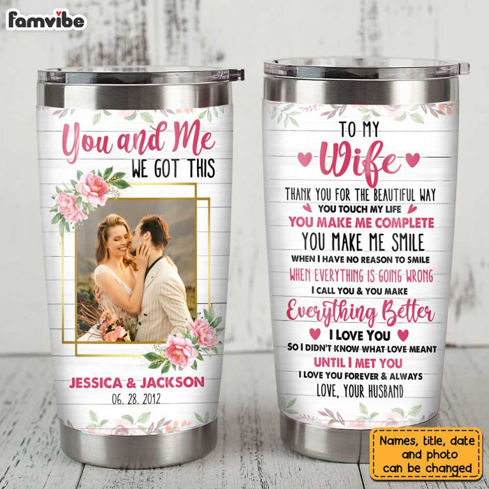Personalized To My Wife Photo Steel Tumbler JL214 30O31 1