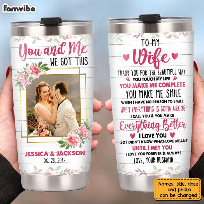 Personalized To My Wife Photo Steel Tumbler JL214 30O31 1