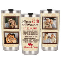 Personalized Couple Anniversary Photo Steel Tumbler JL2211 30O31 thumb 1