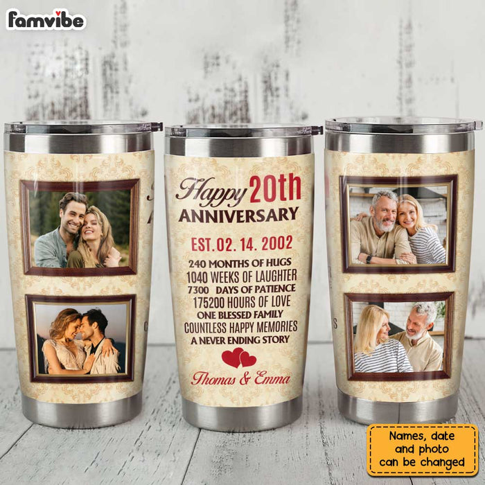 Personalized Couple Anniversary Photo Steel Tumbler JL2211 30O31 1