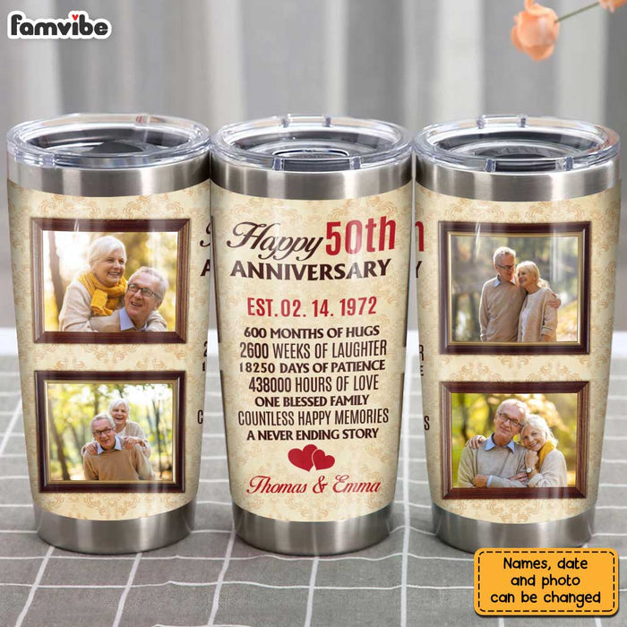 Personalized Couple Anniversary Photo Steel Tumbler JL2211 30O31 1