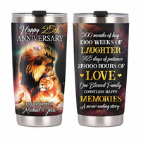 Personalized Anniversary Lion Steel Tumbler JL2210 30O31 thumb 1