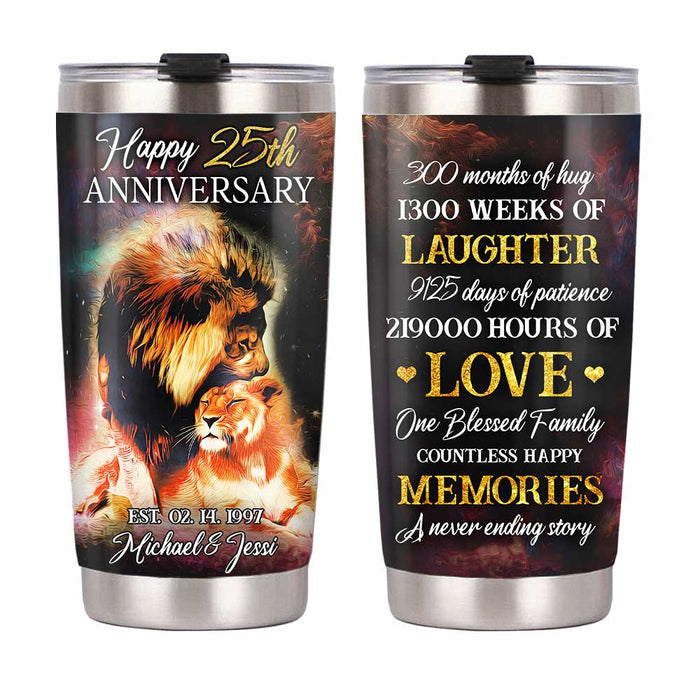 Personalized Anniversary Lion Steel Tumbler JL2210 30O31 1
