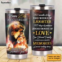 Personalized Anniversary Lion Steel Tumbler JL2210 30O31 thumb 1