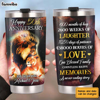 Personalized Anniversary Lion Steel Tumbler JL2210 30O31 thumb 1