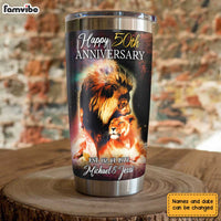 Personalized Anniversary Lion Steel Tumbler JL2210 30O31 thumb 1