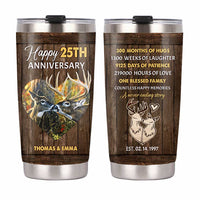 Personalized Deer Anniversary Steel Tumbler JL228 30O31 thumb 1