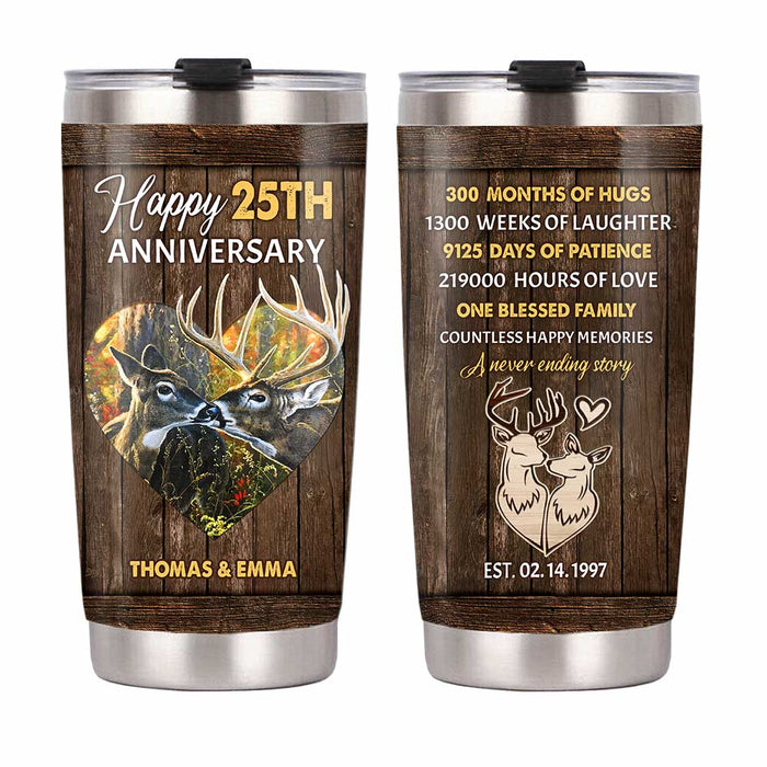 Personalized Deer Anniversary Steel Tumbler JL228 30O31 1