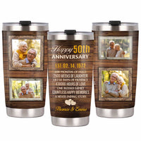 Personalized Anniversary Couple Photo Steel Tumbler JL227 30O31 thumb 1