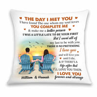 Personalized Beach Couple The Day We Met Pillow JL253 30O34 thumb 1