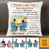 Personalized Beach Couple The Day We Met Pillow JL253 30O34 thumb 1