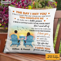 Personalized Beach Couple The Day We Met Pillow JL253 30O34 thumb 1