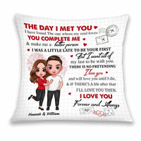 Personalized Couple The Day We Met Pillow JL254 30O34 thumb 1