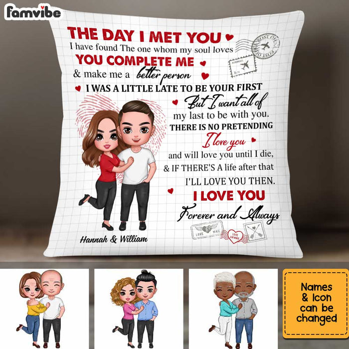 Personalized Couple The Day We Met Pillow JL254 30O34 1