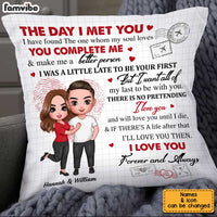 Personalized Couple The Day We Met Pillow JL254 30O34 thumb 1
