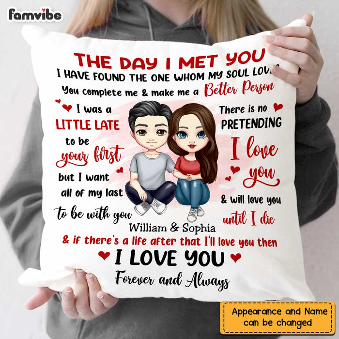 Personalized Couple The Day We Met Pillow JL252 30O47 1