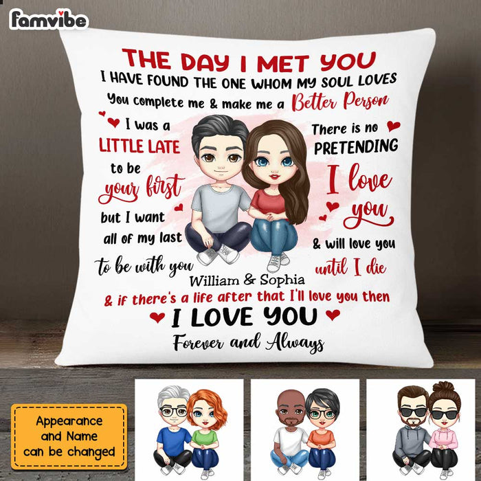 Personalized Couple The Day We Met Pillow JL252 30O47 1