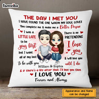 Personalized Couple The Day We Met Pillow JL252 30O47 thumb 1