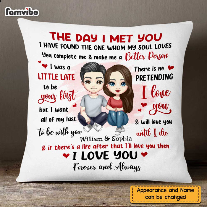 Personalized Couple The Day We Met Pillow JL252 30O47 1