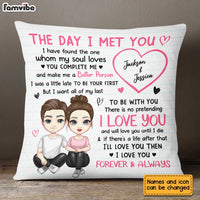 Personalized Couple The Day We Met Pillow JL268 30O31 thumb 1