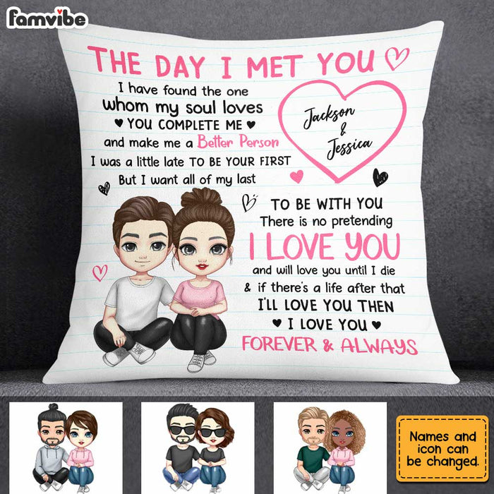 Personalized Couple The Day We Met Pillow JL268 30O31 1