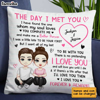 Personalized Couple The Day We Met Pillow JL268 30O31 thumb 1
