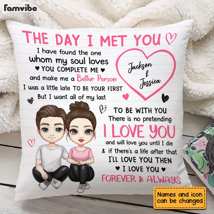 Personalized Couple The Day We Met Pillow JL268 30O31 1
