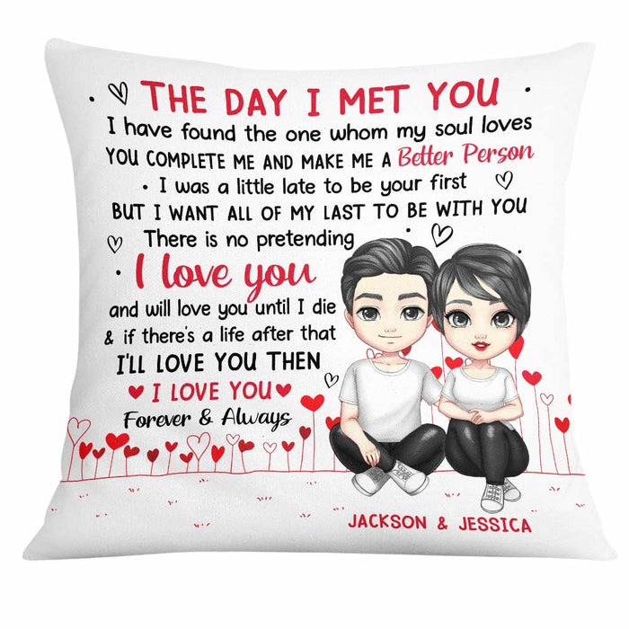 Personalized Couple The Day We Met Pillow JL254 30O31 1