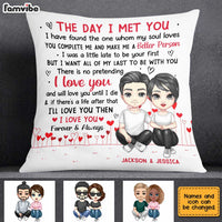 Personalized Couple The Day We Met Pillow JL254 30O31 thumb 1