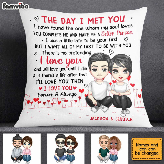 Personalized Couple The Day We Met Pillow JL254 30O31 1