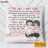 Personalized Couple The Day We Met Pillow JL254 30O31 thumb 1