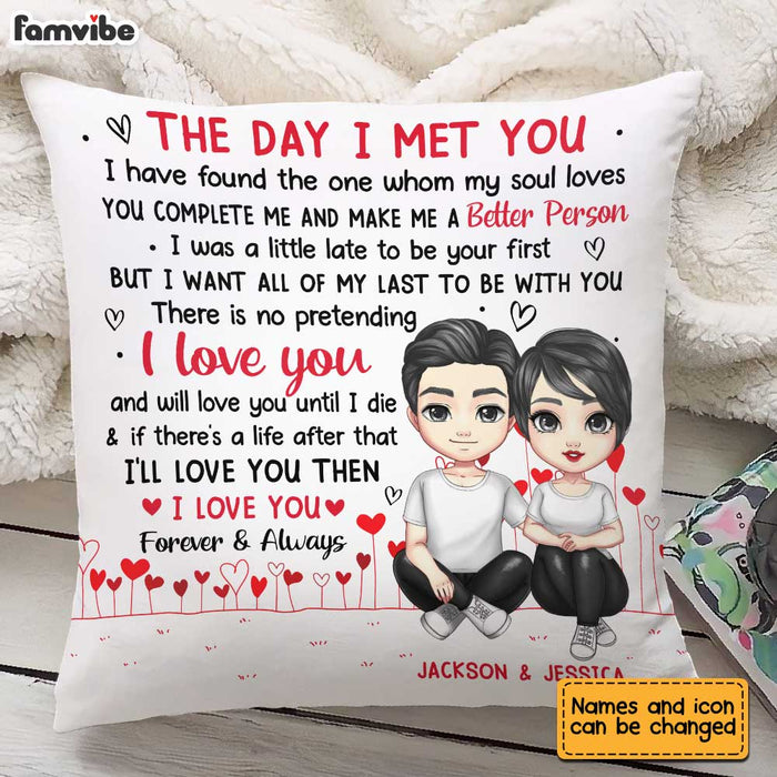 Personalized Couple The Day We Met Pillow JL254 30O31 1