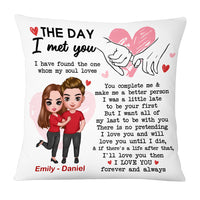 Personalized Couple The Day Holding Hands Pillow JL255 23O53 thumb 1