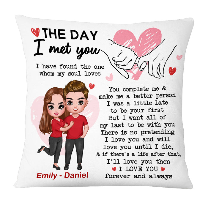 Personalized Couple The Day Holding Hands Pillow JL255 23O53 1
