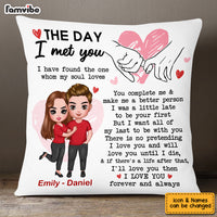 Personalized Couple The Day Holding Hands Pillow JL255 23O53 thumb 1