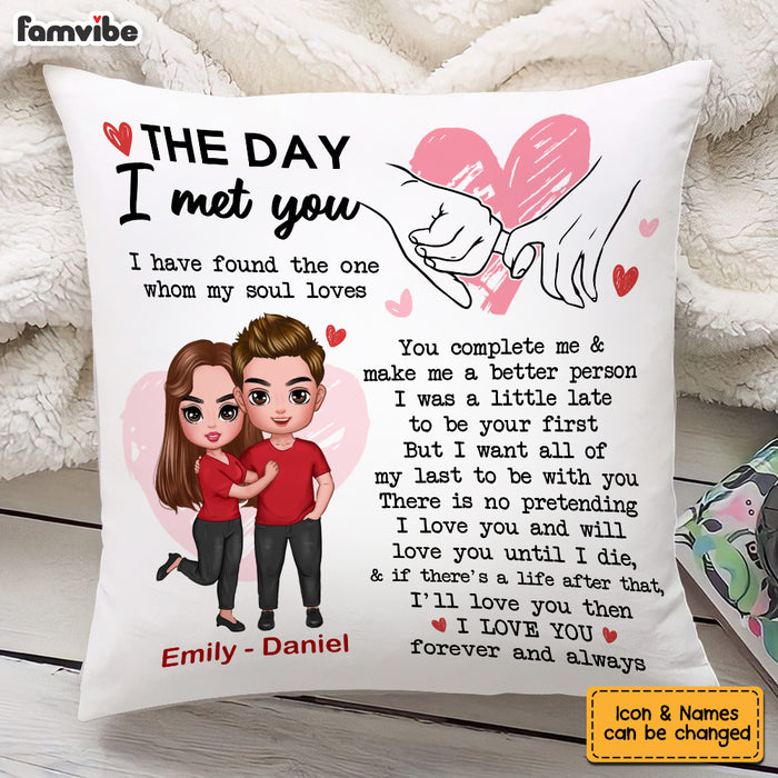 Personalized Couple The Day Holding Hands Pillow JL255 23O53 1