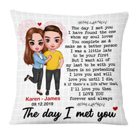 Personalized Couple The Day I Met You Pillow JL251 32O53 thumb 1