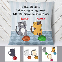 Personalized Cat Bottom Of My Bowl Pillow JR261 67O53 (Insert Included) thumb 1