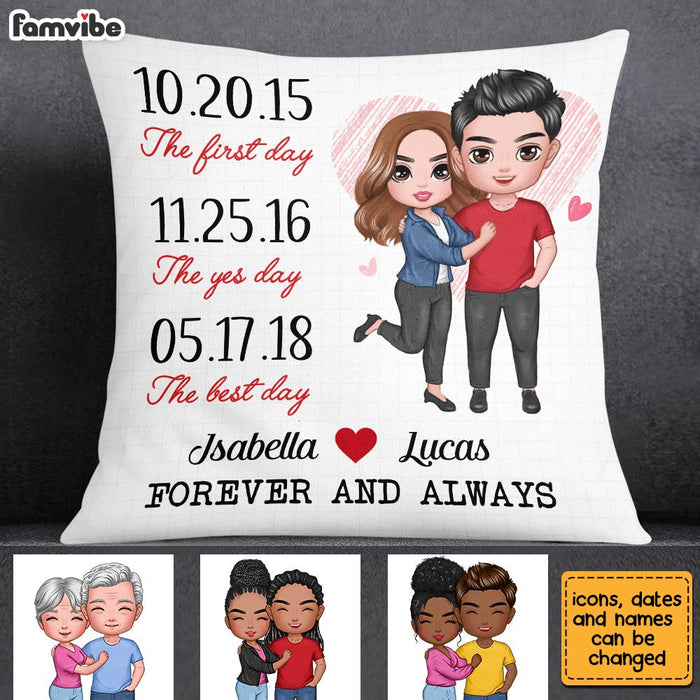 Personalized Couple Anniversary Date Pillow JL265 30O28 1