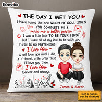Personalized Couple The Day We Met Pillow JL261 30O53 thumb 1