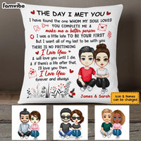 Personalized Couple The Day We Met Pillow JL261 30O53 thumb 1