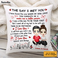 Personalized Couple The Day We Met Pillow JL261 30O53 thumb 1